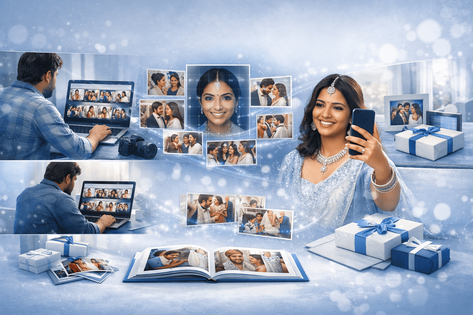 Photographer sharing memories with clients via VayuStudios